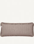 Brown and White Striped Ruffle Bolster Pillow - Annie & Flora
