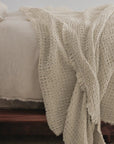 Flocca Linen Blanket in Sable - Annie & Flora