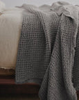 Flocca Linen Blanket in Tempest - Annie & Flora