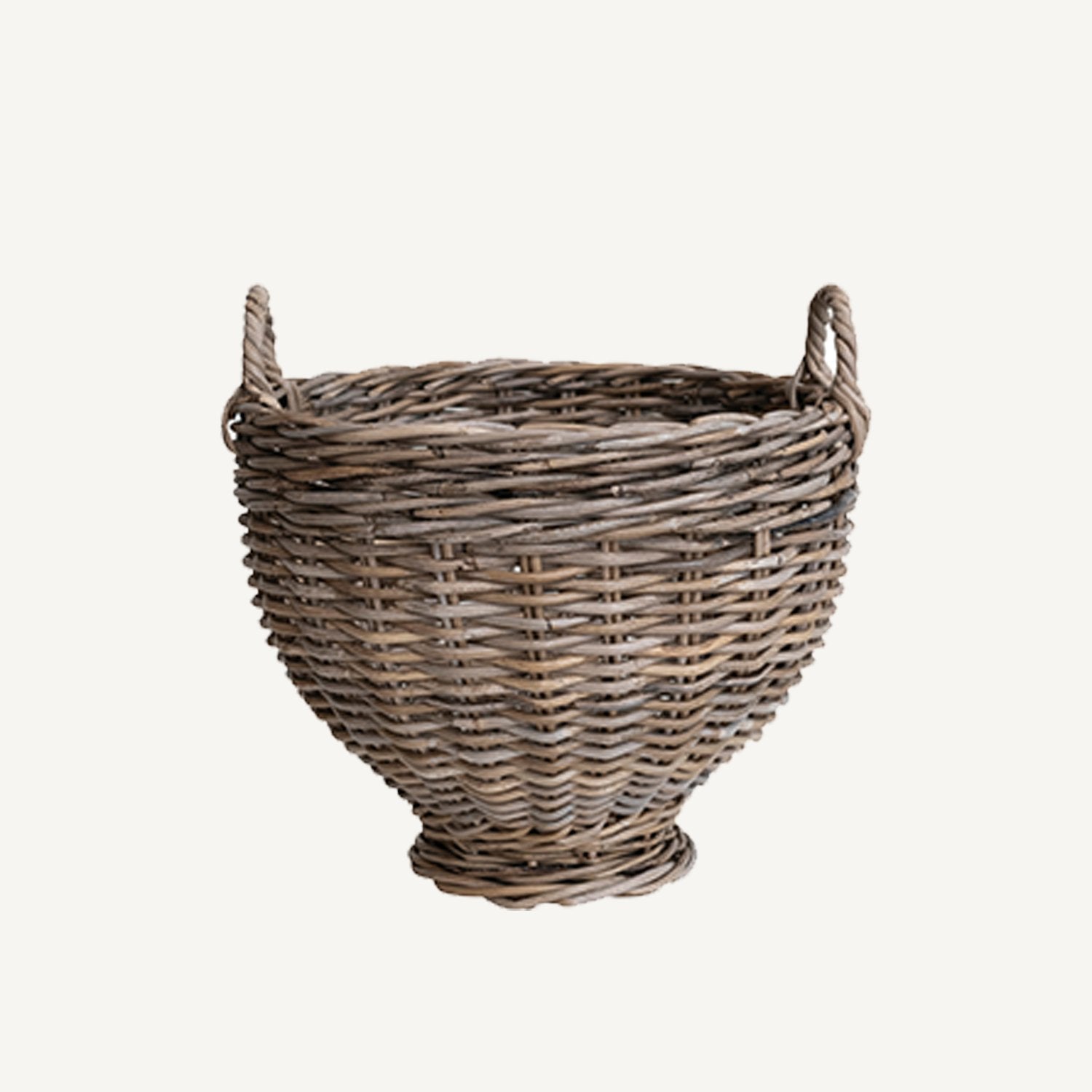Hand-Woven Rattan Footed Basket - Annie & Flora