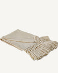 Baby Alpaca Fringe Throw in Ivory - Annie & Flora