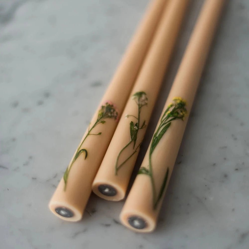 Floral Tapered Candles - Annie &amp; Flora