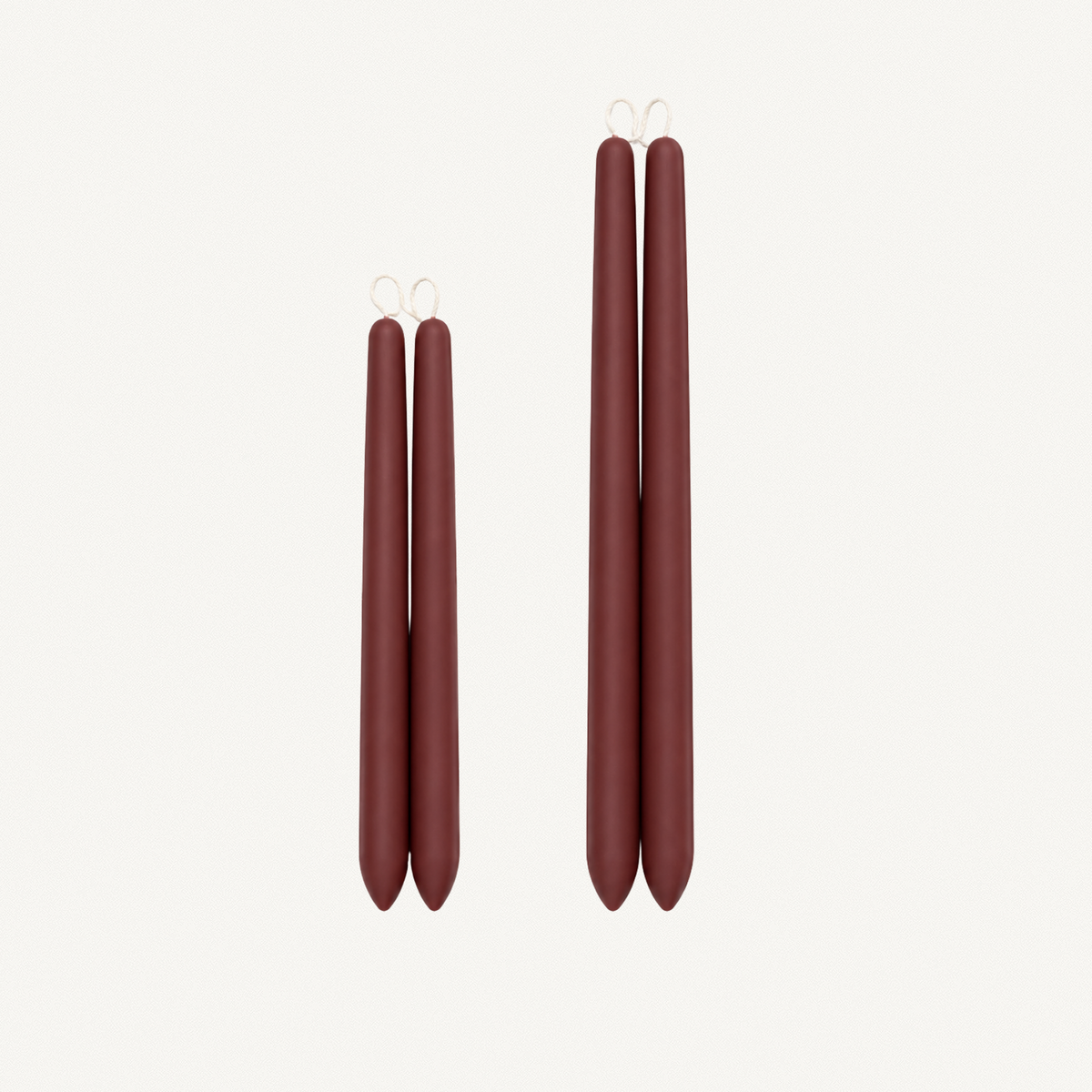 Burgundy Beeswax Tapered Candles