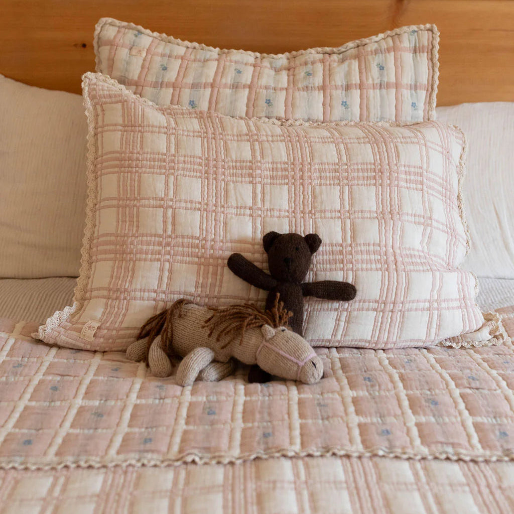 French Plaid Petal Pillowcase