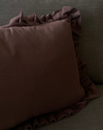 Brown Lumbar Ruffle Pillow