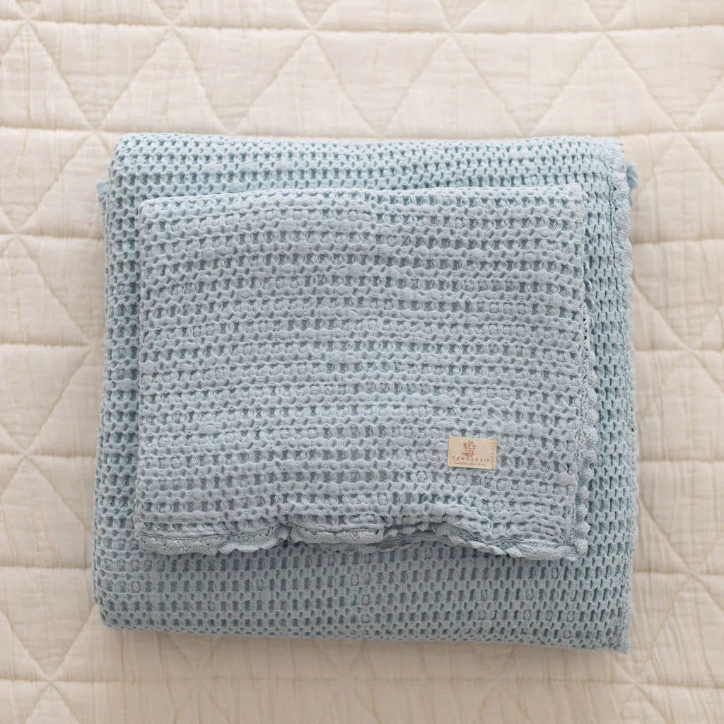 Powder Twin Waffle Blanket