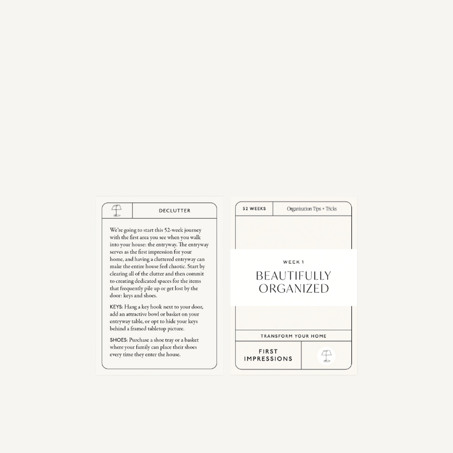 Beautifully Organized in 52 Weeks Cards - Annie & Flora