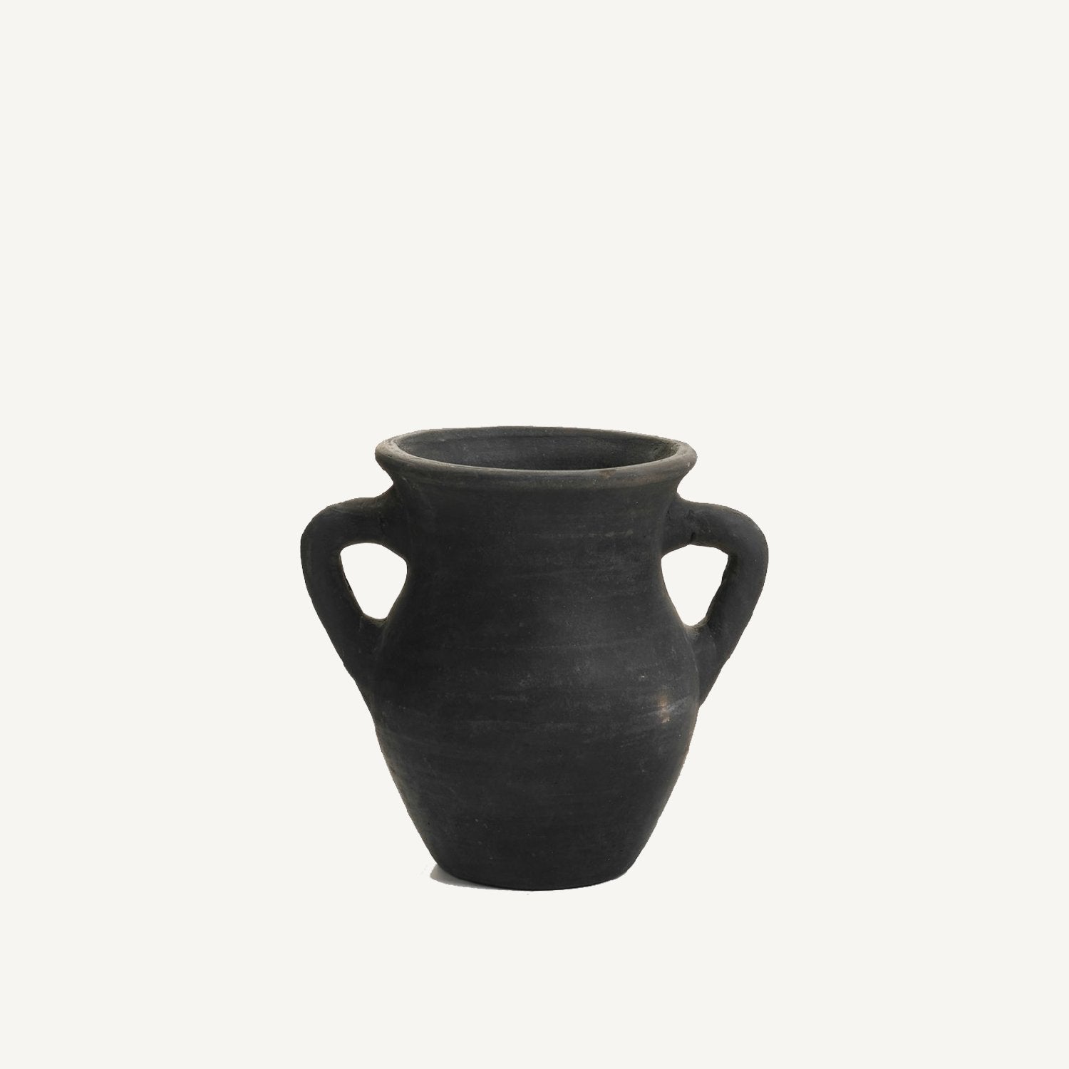 Black Terracotta Vase with Handles - Annie & Flora