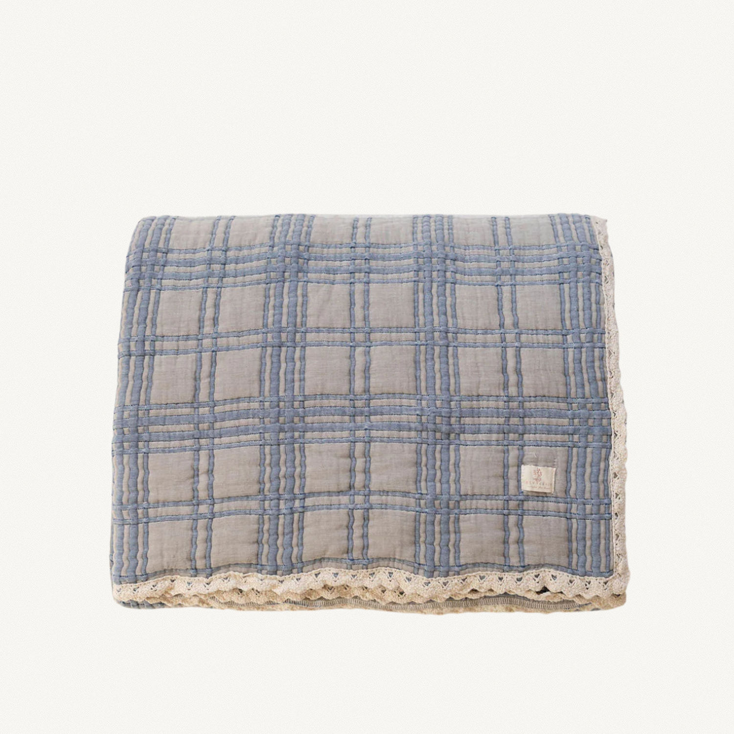 French Plaid Bluebell Quilt