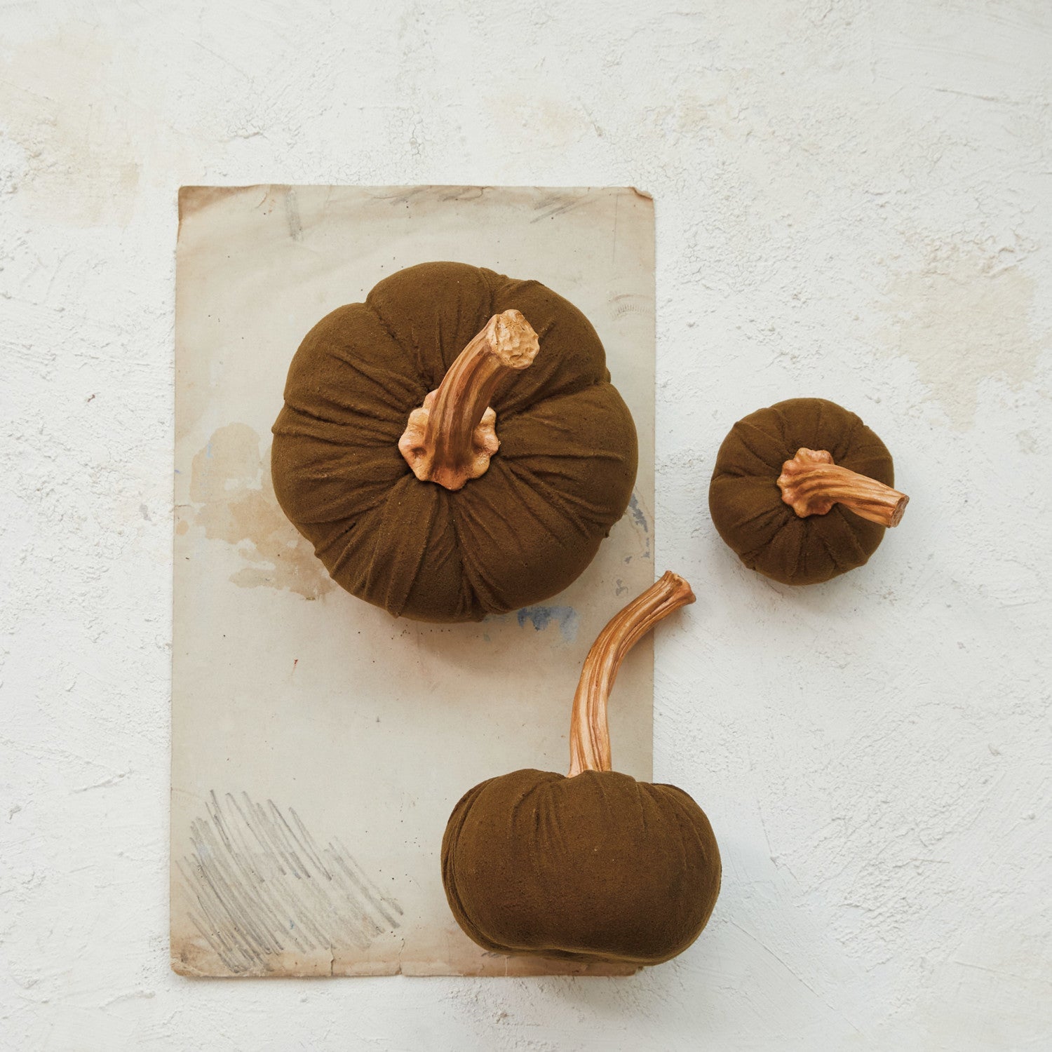 Brown Flocked Pumpkin - Annie & Flora