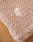 Cozy Waffle Blanket Petal - Annie & Flora