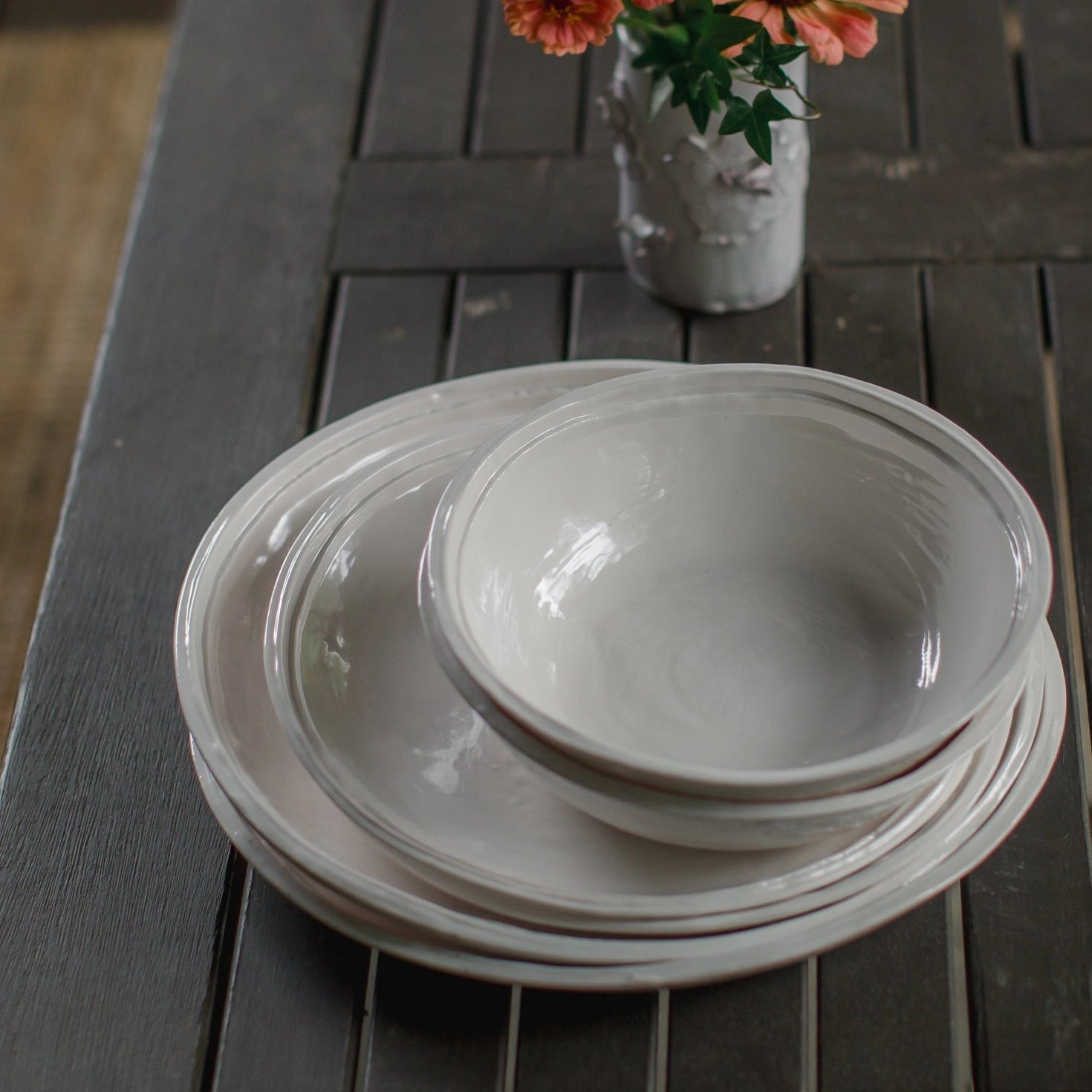 Double Line Salad Plate - Annie &amp; Flora