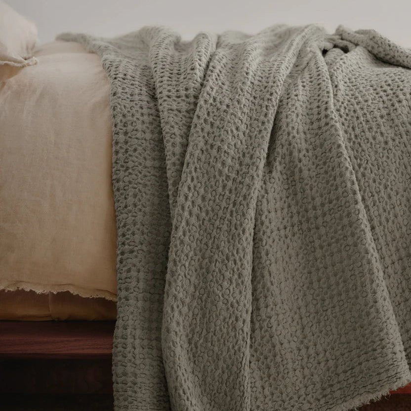 Flocca Linen Blanket in Elk - Annie & Flora