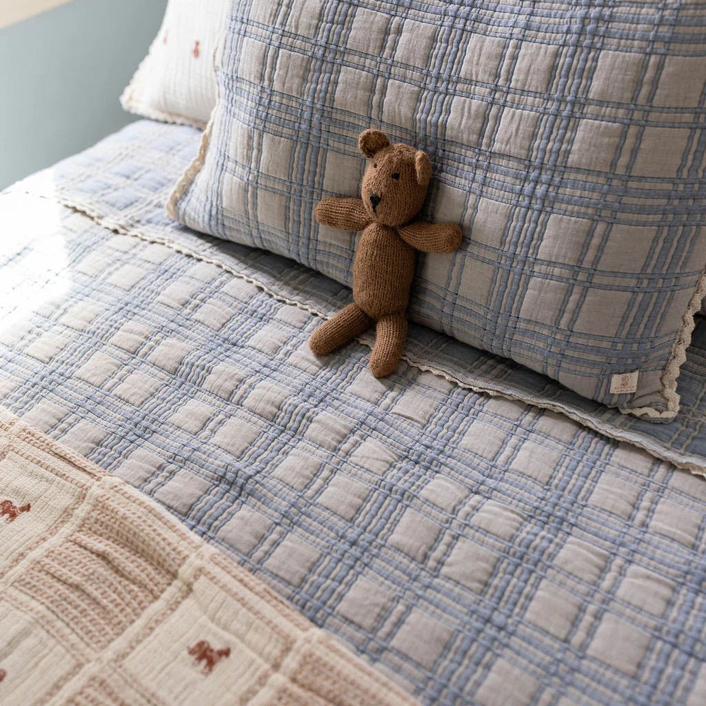 French Plaid Bluebelle Pillowcase - Annie & Flora
