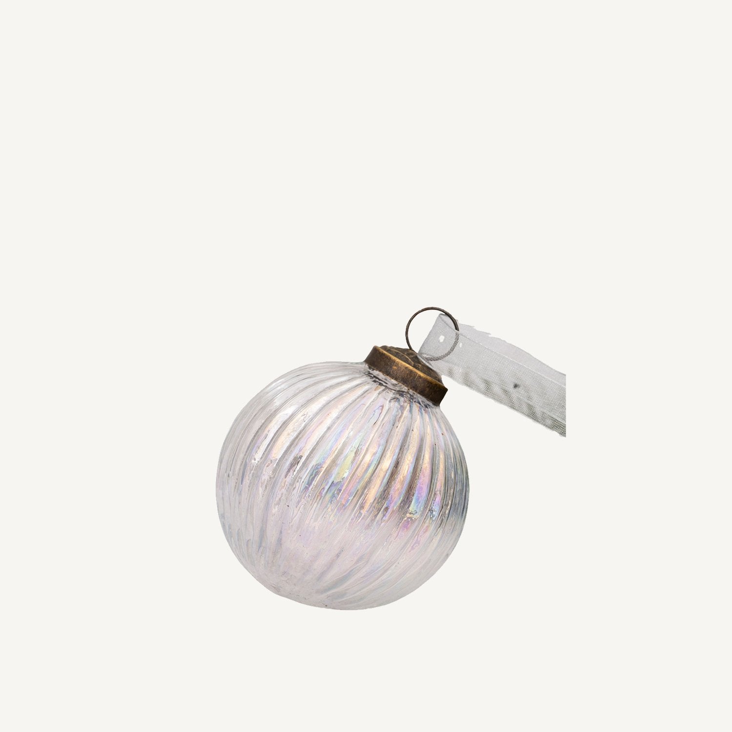 Glass Ribbed Ball Ornament - Annie & Flora