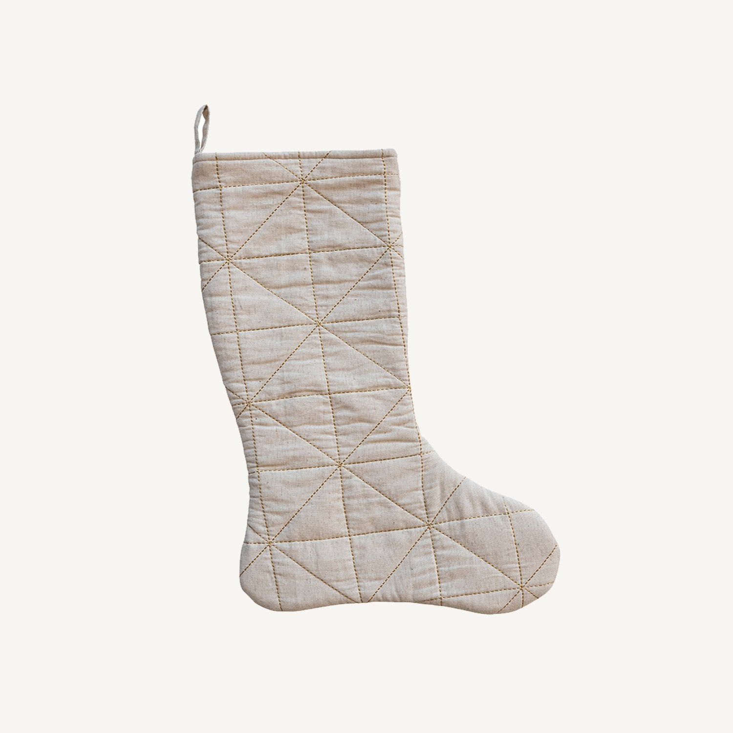 Linen Stocking with Gold Thread - Annie &amp; Flora