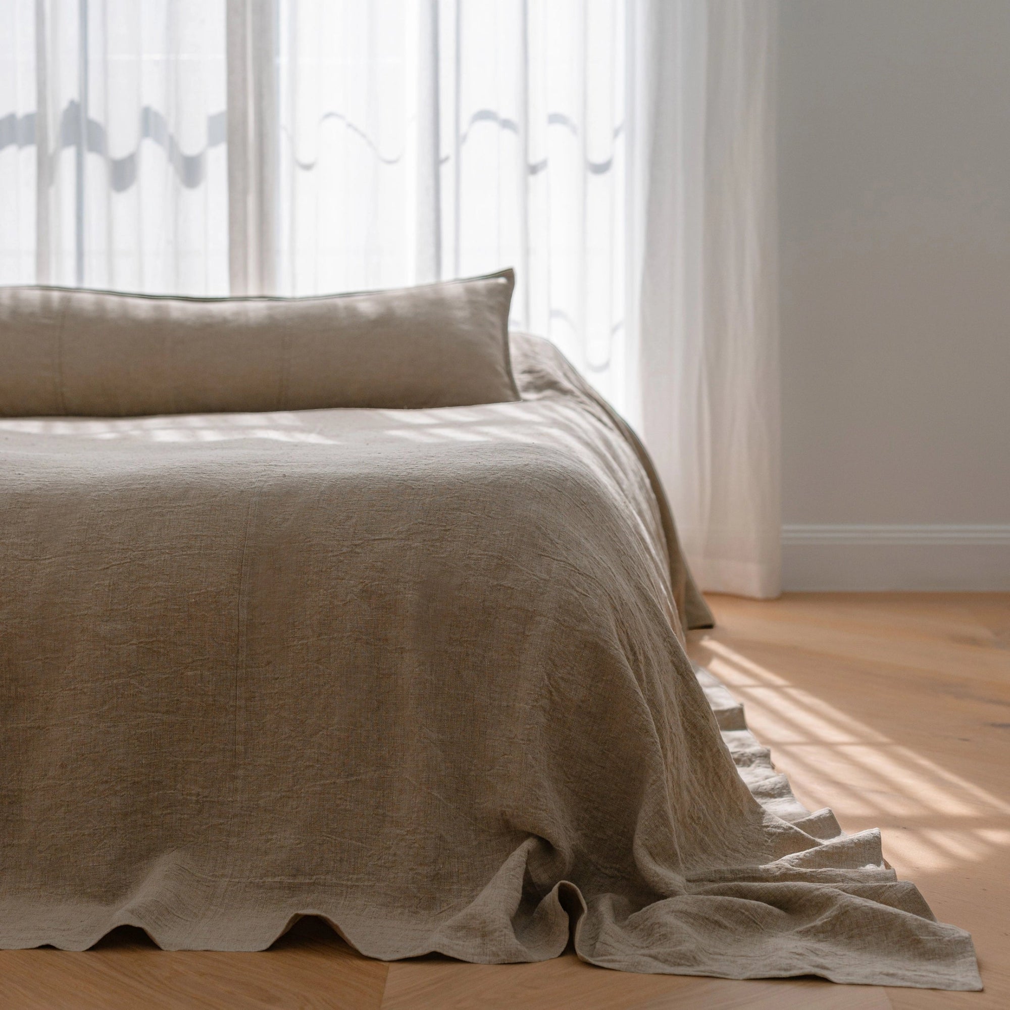 Luca Linen Bed Cover in Natural - Annie &amp; Flora