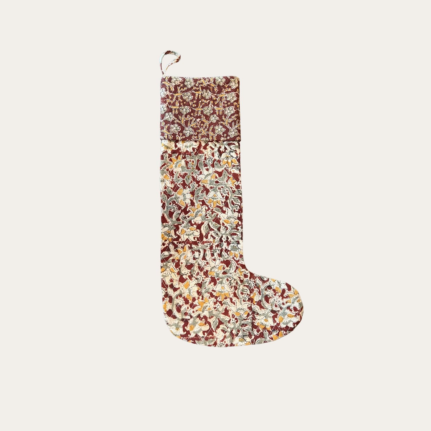 Quilted Pattern Stocking - Annie &amp; Flora