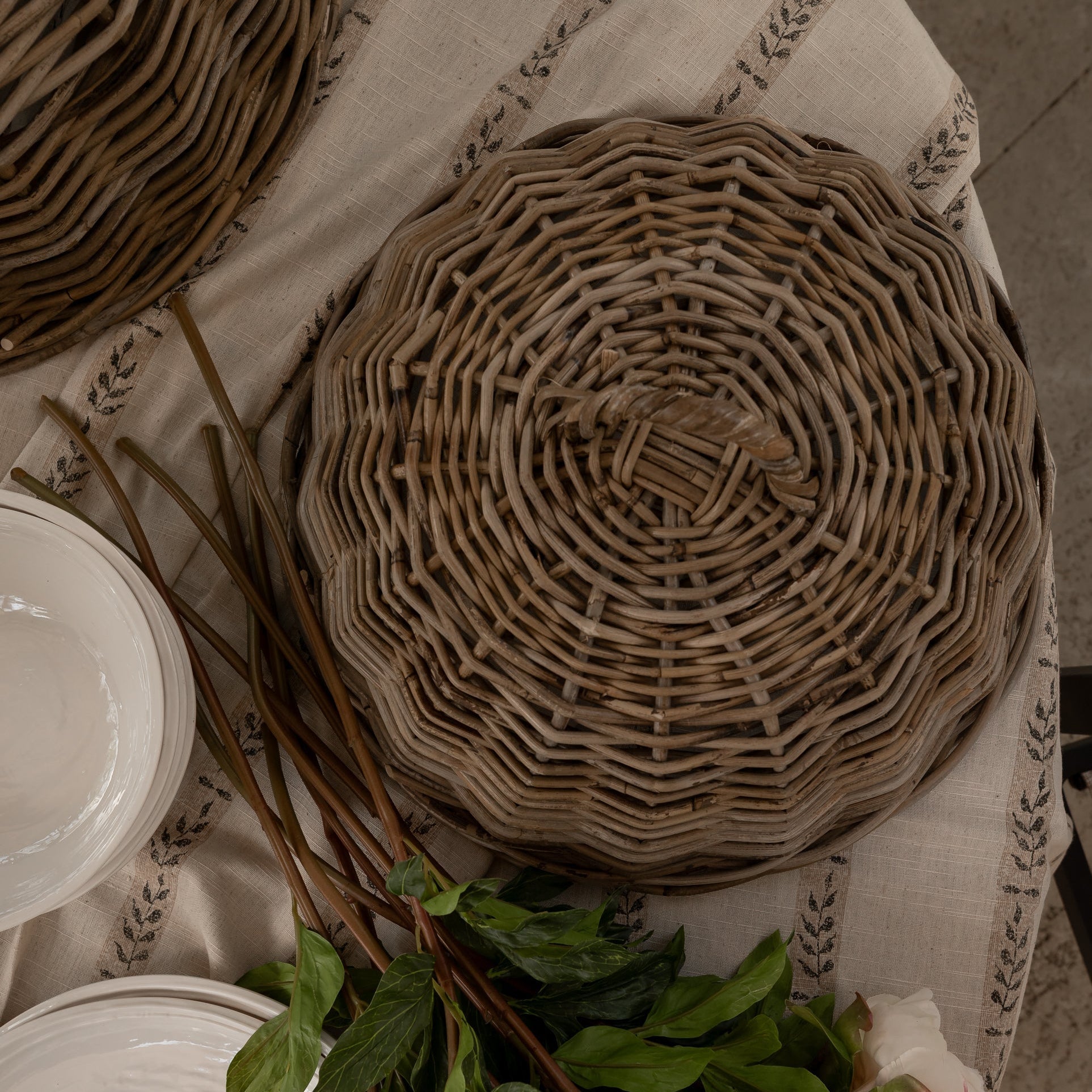 Rattan Cloche Dome Food Cover - Annie &amp; Flora
