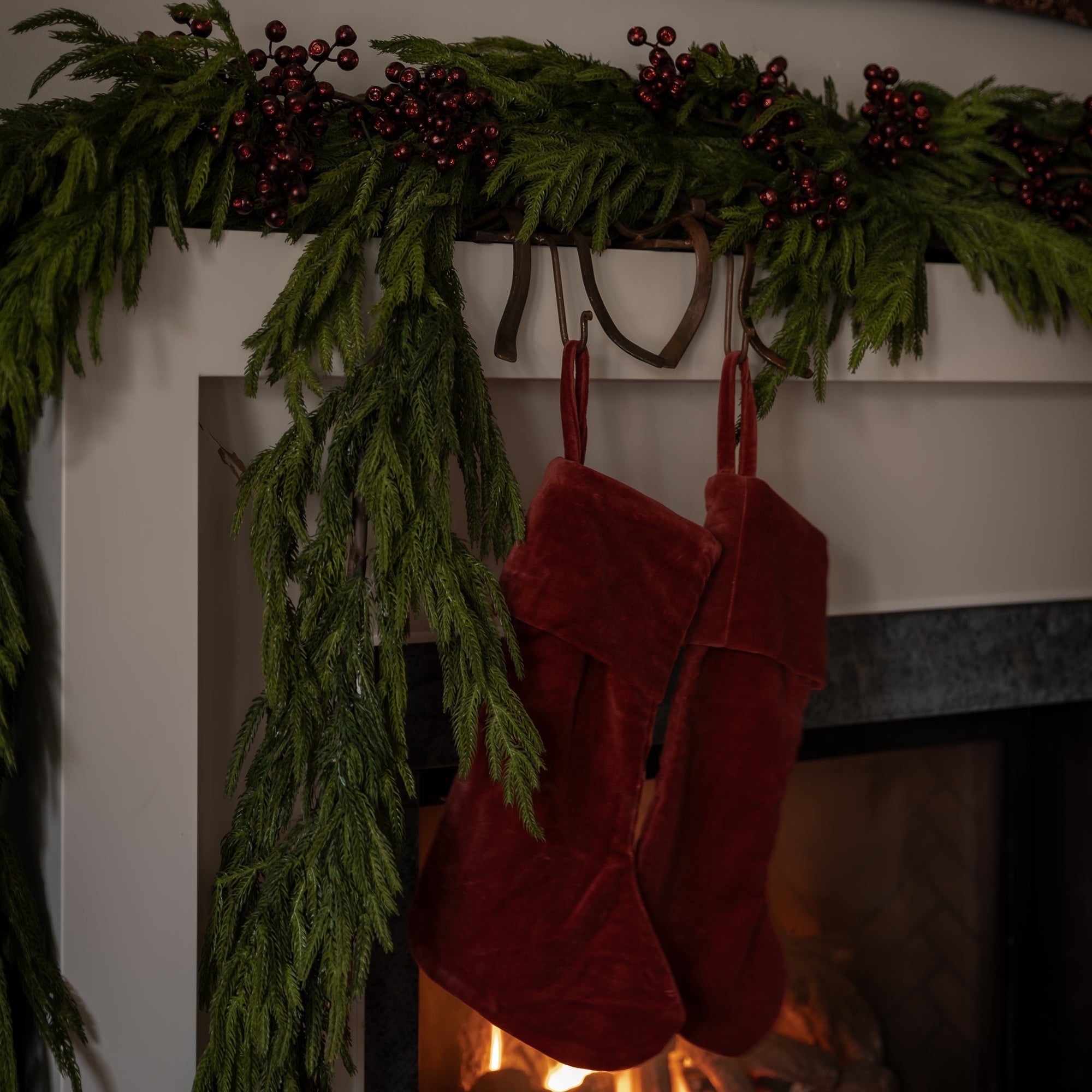 Red Velvet Stocking - Annie & Flora