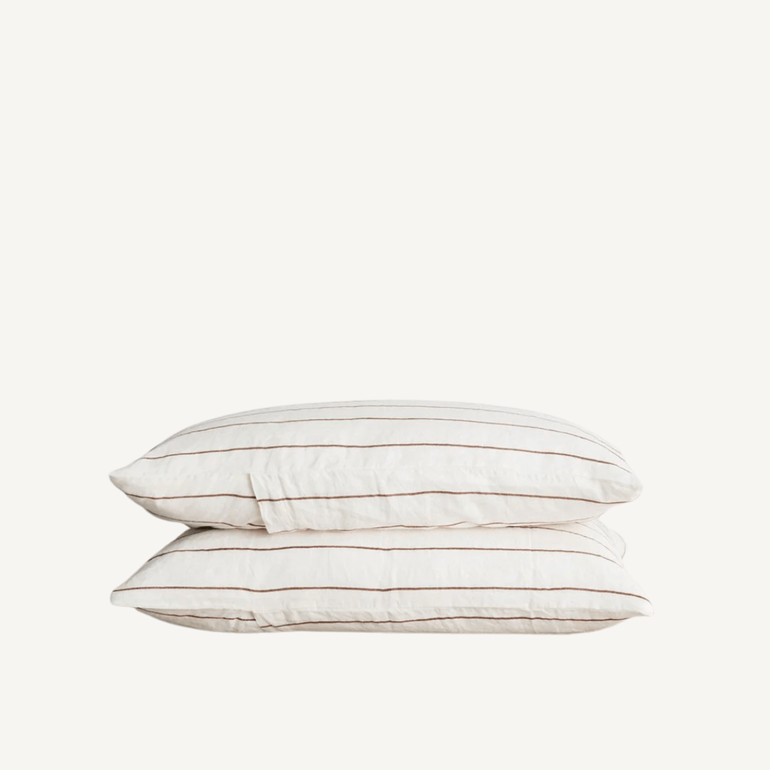 Set of 2 Linen Pillowcases in Cedar Stripe - Annie & Flora