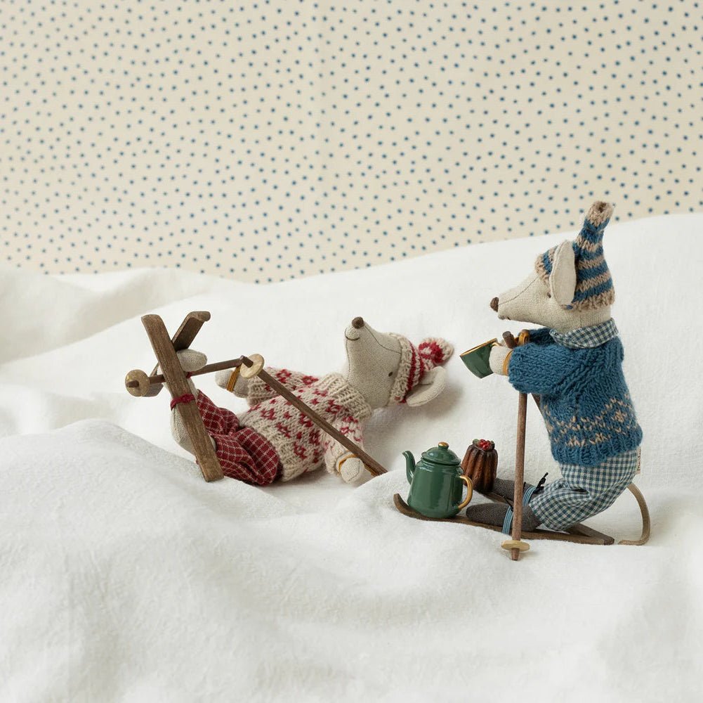 Ski and Ski Poles, Mum &amp; Dad - Annie &amp; Flora