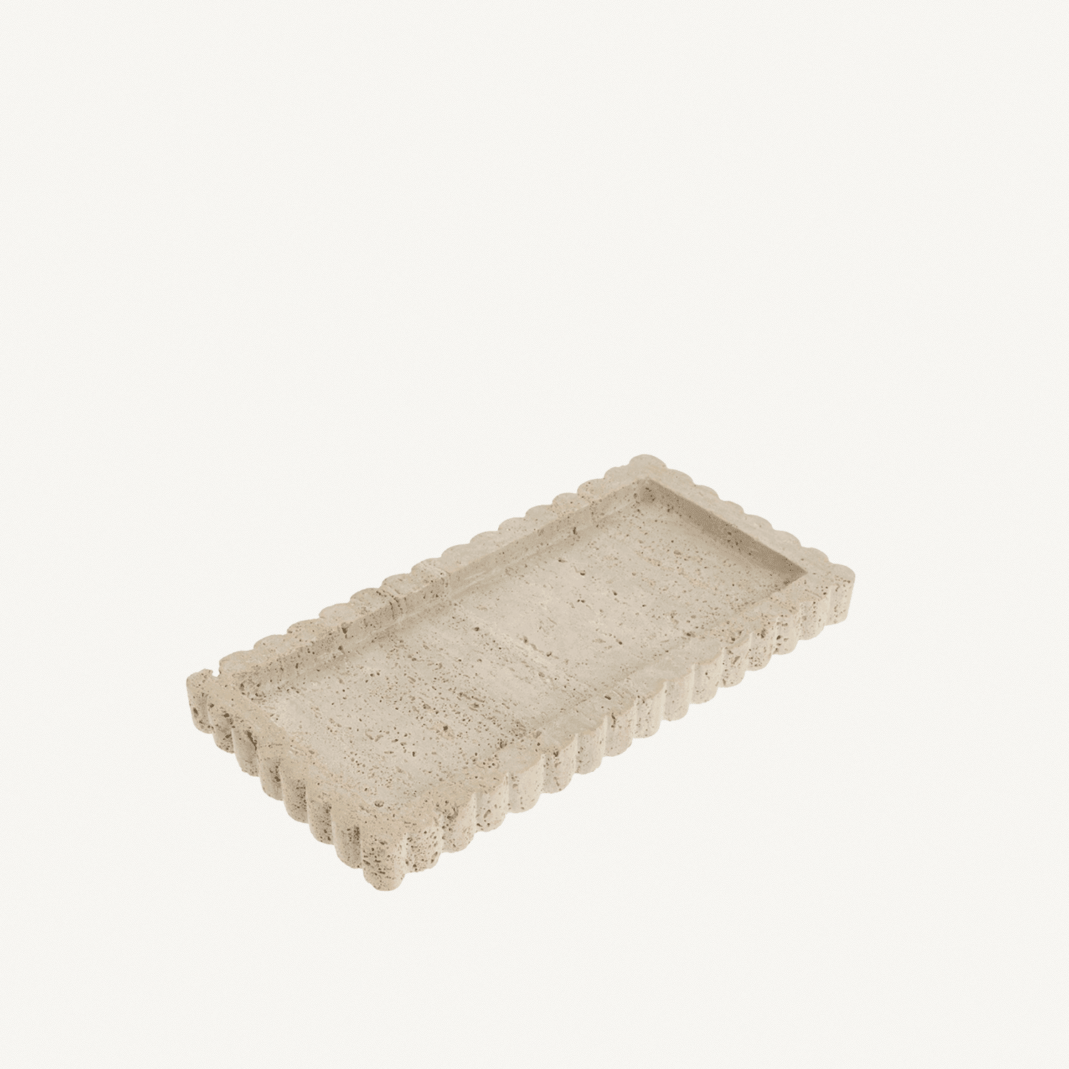 Travertine Scalloped Rectangular Tray - Annie & Flora