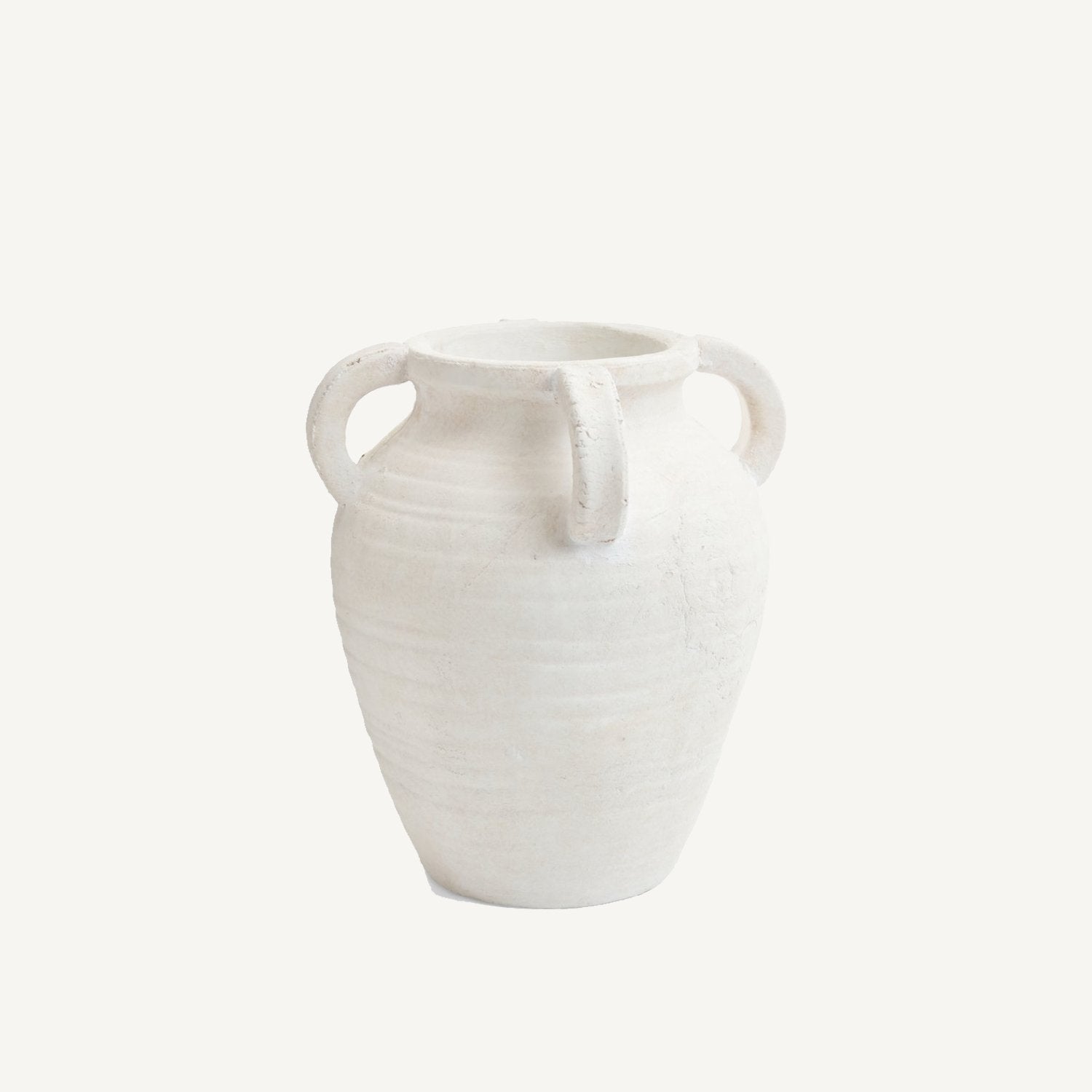 White Terracotta Vase with Handles - Annie & Flora