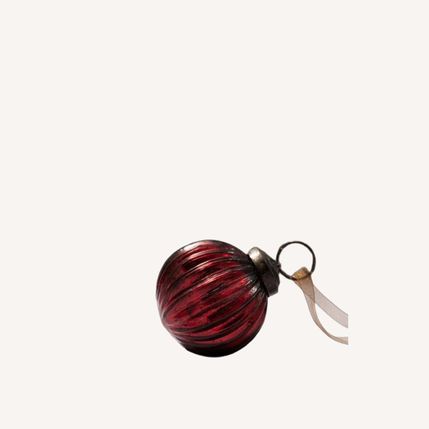 Wine Ribbed Bauble - Annie & Flora