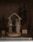 Driftwood & Paper Mache Nativity Scene - Annie & Flora