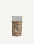 Drinking Glass with Woven Seagrass Sleeve - Annie & Flora