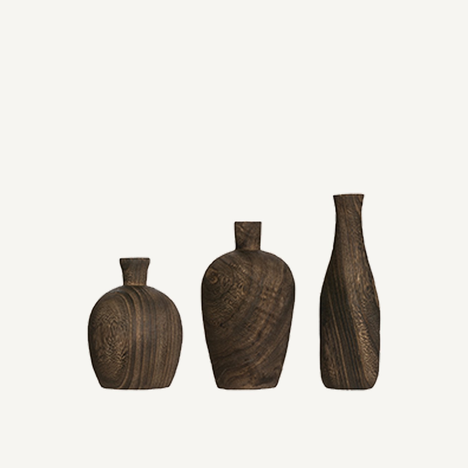 Set of Wood Vases - Annie &amp; Flora